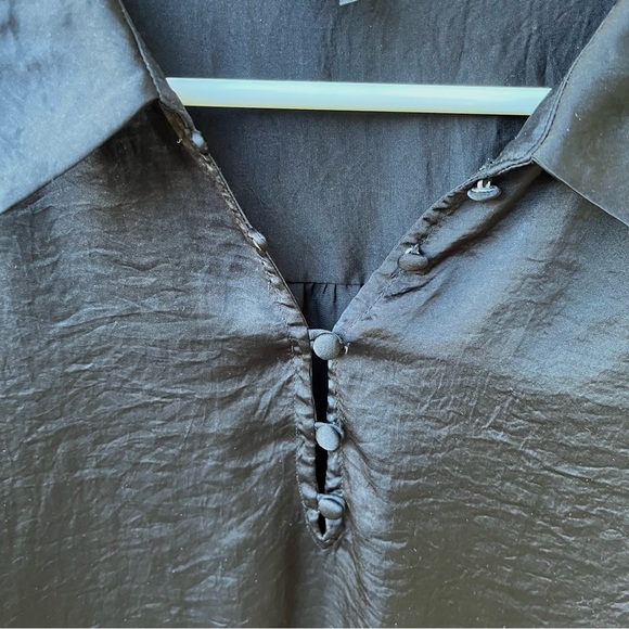 Paige Resa Black Satin Blouse Sz XL - Picture 4 of 11